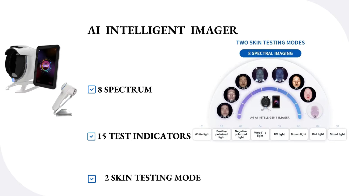AI-Powered 3D Skin Analysis & Microscopic Testing Device – Premium Clinic Diagnostic System